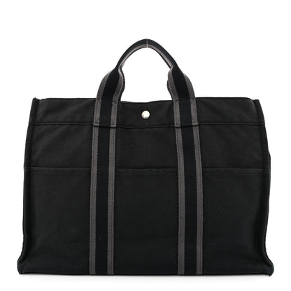 Hermes Canvas Herline MM Tote Black 1 of 15
