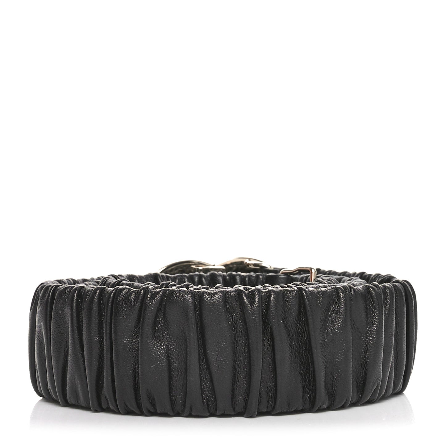 Lambskin Ruched CC Belt 85 34 Black