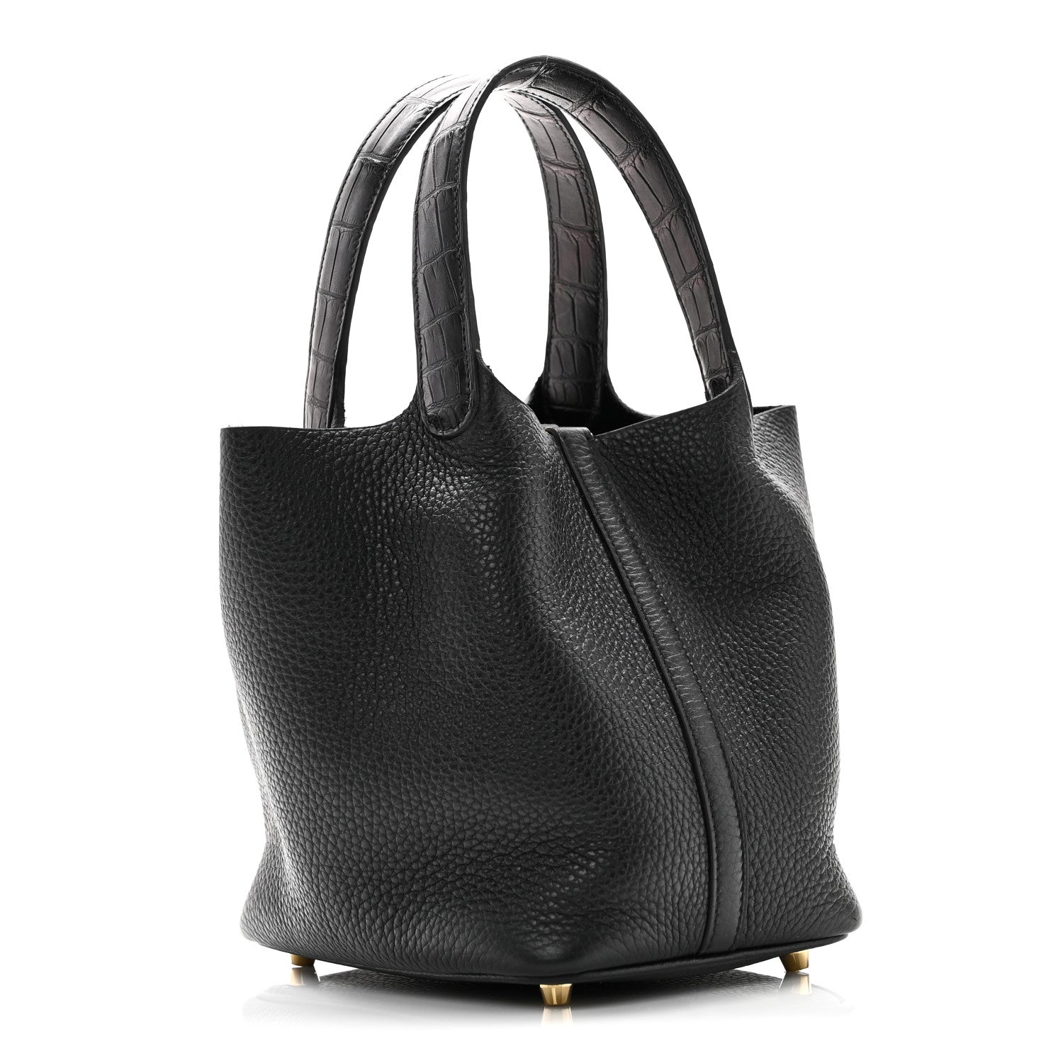 Hermes Taurillon Clemence Matte Alligator Picotin Lock Touch 18 PM Black 3 of 11