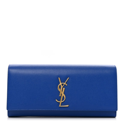 Saint Laurent Grain De Poudre Classic Monogram Cassandre Clutch Blue Majorelle 1 of 7