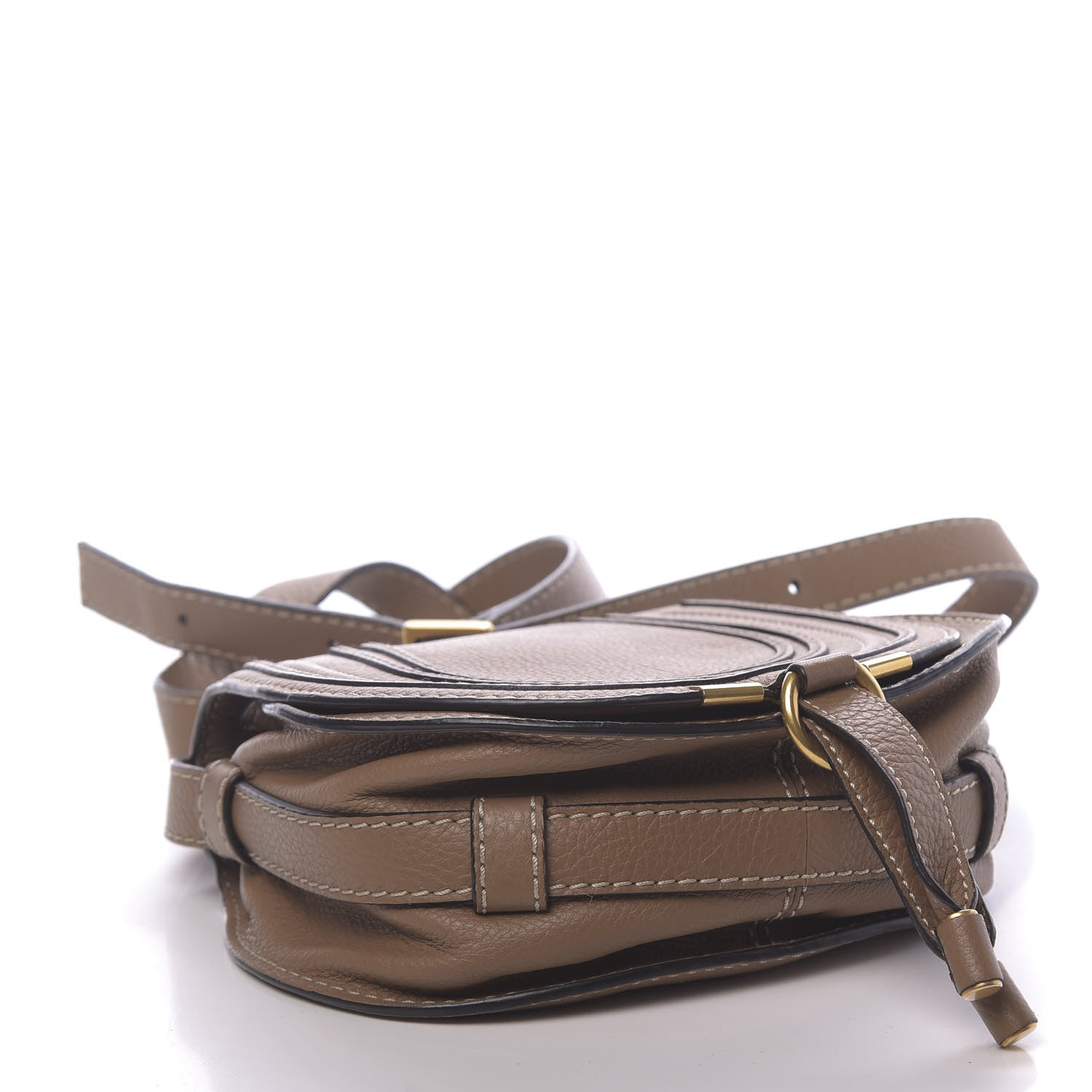 Chloe Calfskin Mini Marcie Round Crossbody Bag Nut 4 of 12