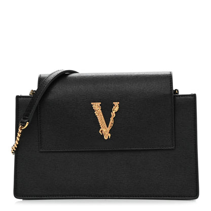 Versace Saffiano Virtus Small Shoulder Bag Black 1 of 12