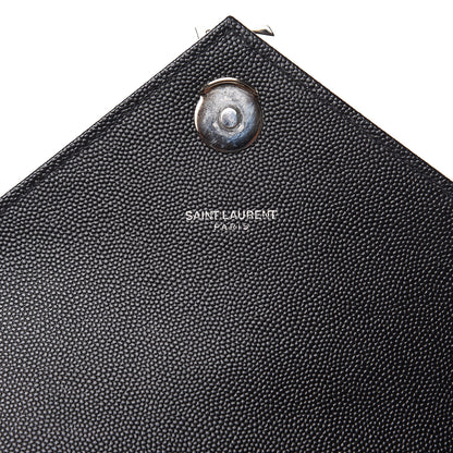 Saint Laurent Grain De Poudre Textured Mixed Matelasse Triquilt Medium Monogram Satchel Black 7 of 9