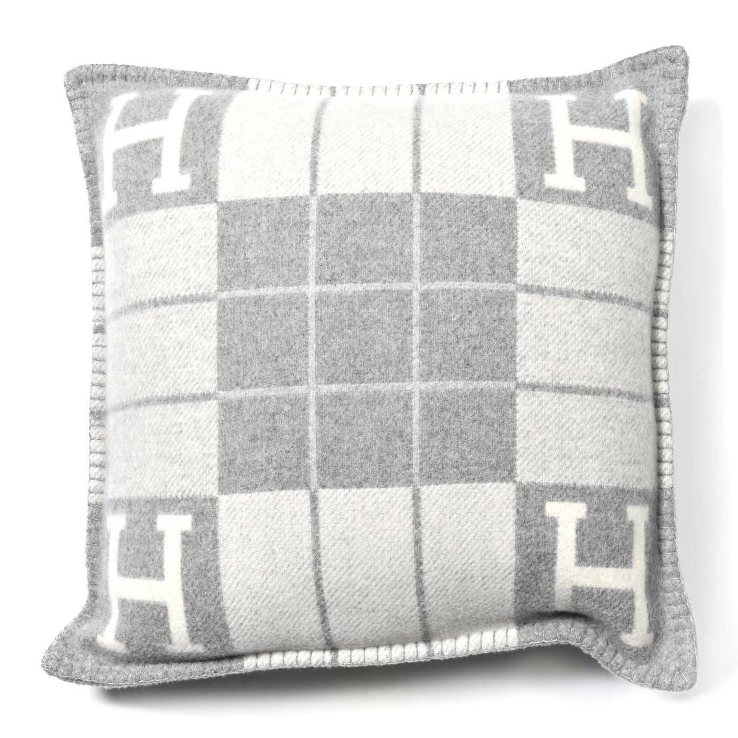 Wool Cashmere Avalon III Pillow PM Ecru Gris Clair