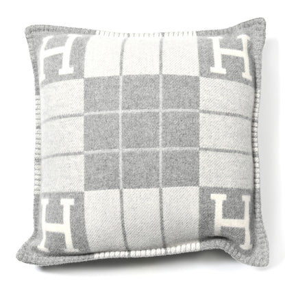 Hermes Wool Cashmere Avalon III Pillow PM Ecru Gris Clair 1 of 3