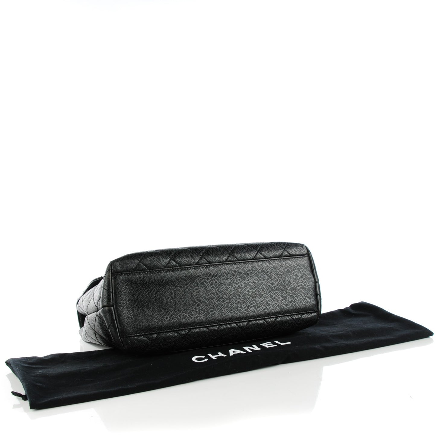 Caviar Quilted Jumbo Kelly Flap Black