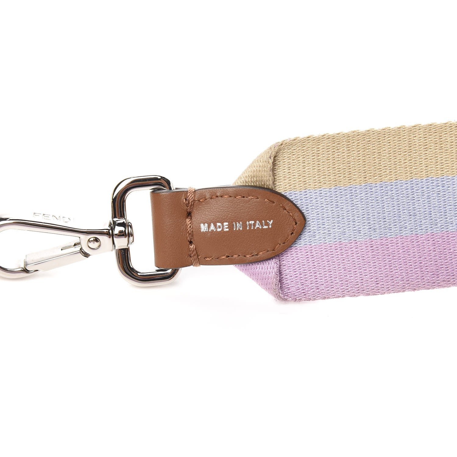 Fendi Woven Twill Calfskin Lace Up Bow Strap You Cuoio Multicolor 3 of 5