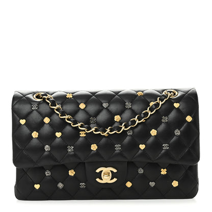 Chanel Lambskin Quilted Studded Medium Double Flap Black 1 of 10