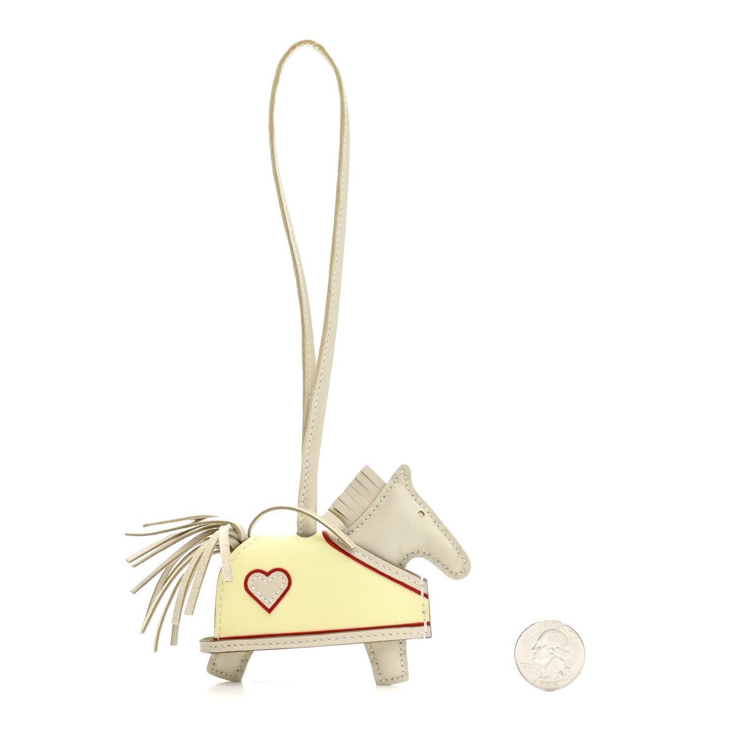 Milo Lambskin Grigri Rodeo Robeo Coeur Bag Charm PM Craie Jaune Milton Rouge Radieux