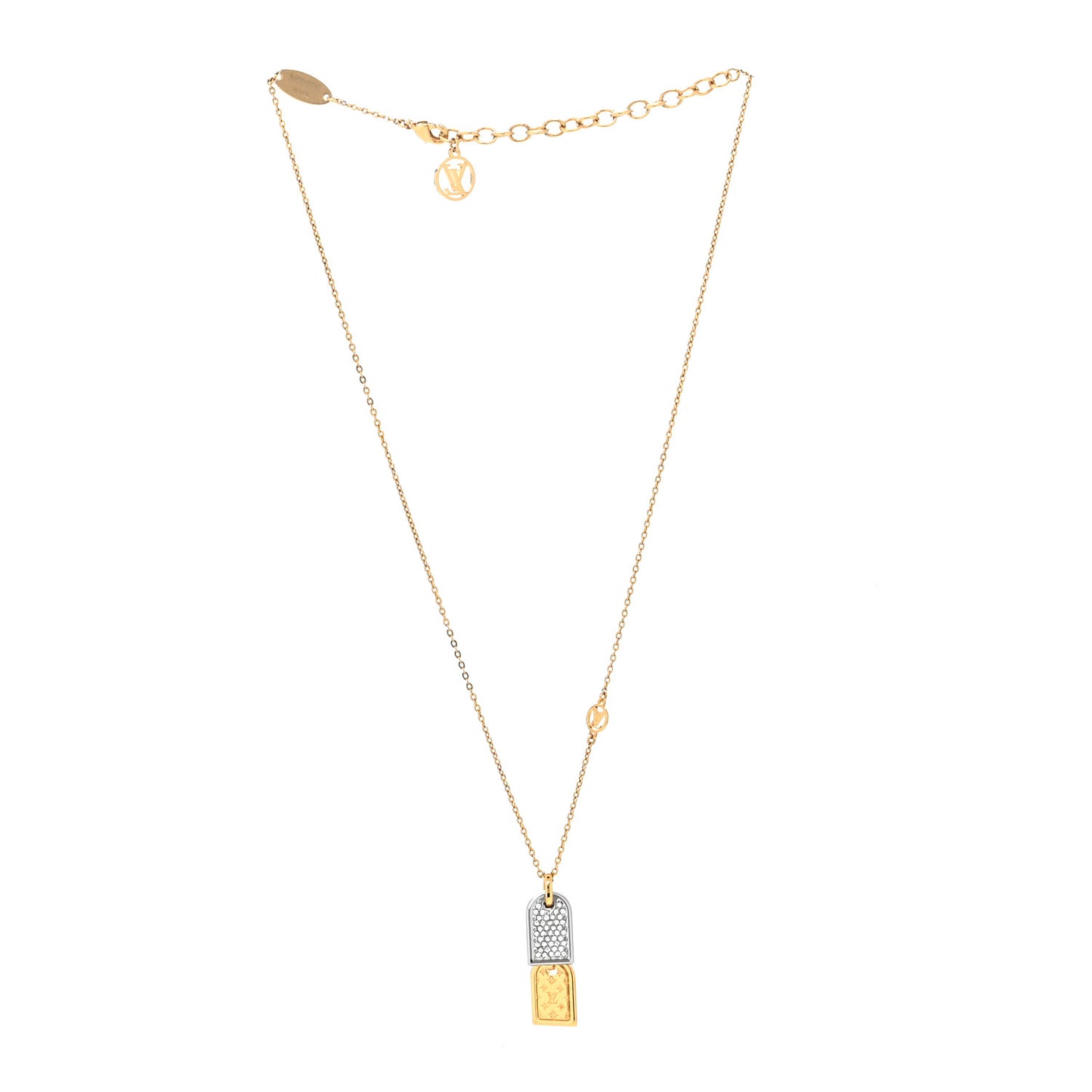 Crystal Precious Nanogram Name Tag Necklace Gold Silver