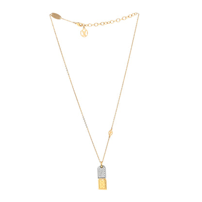 Louis Vuitton Crystal Precious Nanogram Name Tag Necklace Gold Silver 3 of 6