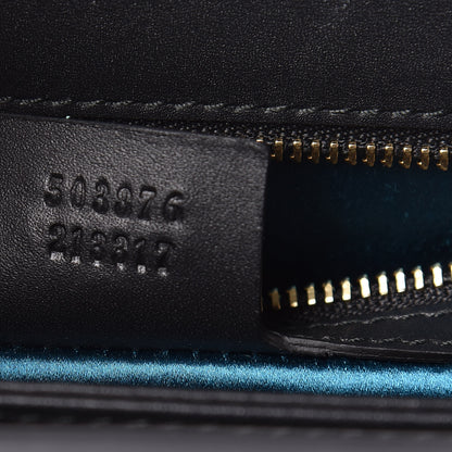 Gucci Suede Patent Web Dragon Embroidered Medium Ophidia Chain Shoulder Bag Blue Multicolor Black 9 of 14