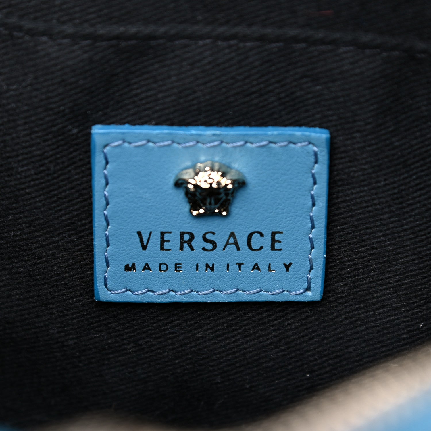 Versace Calfskin Palazzo Medusa Camera Bag Blue 6 of 19