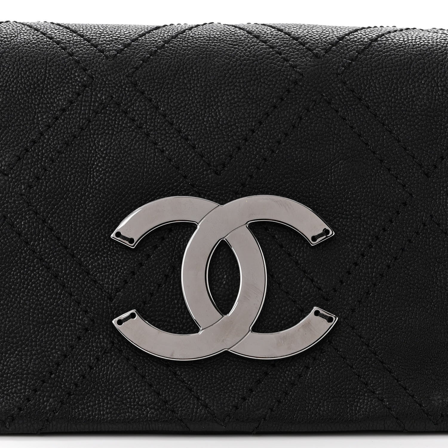 Chanel Calfskin Diamond Stitch Accordion Flap Black 8 of 13