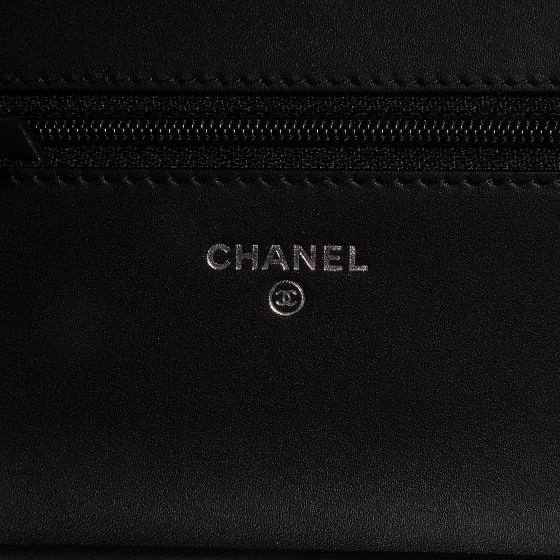 Patent Caviar Timeless CC Wallet on Chain WOC Black