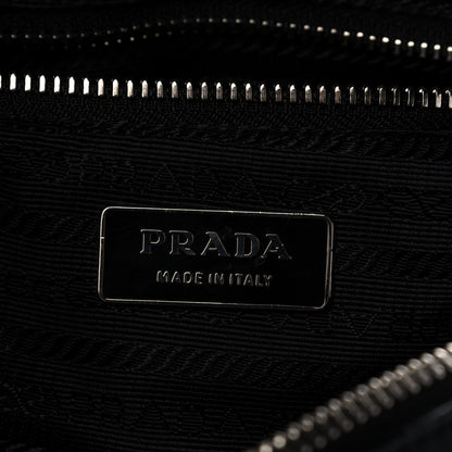 Prada Vitello Drive Perforated Bowling Bag Black 6 of 13