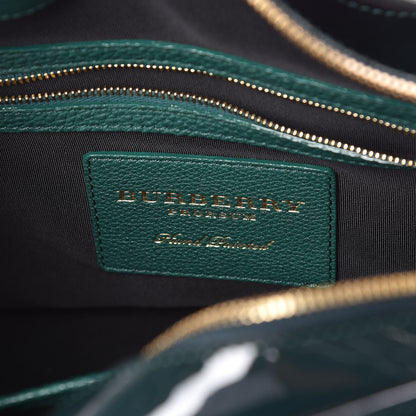 Burberry Grain Calfskin Patent Small The Bee Top Handle Green 6 of 13