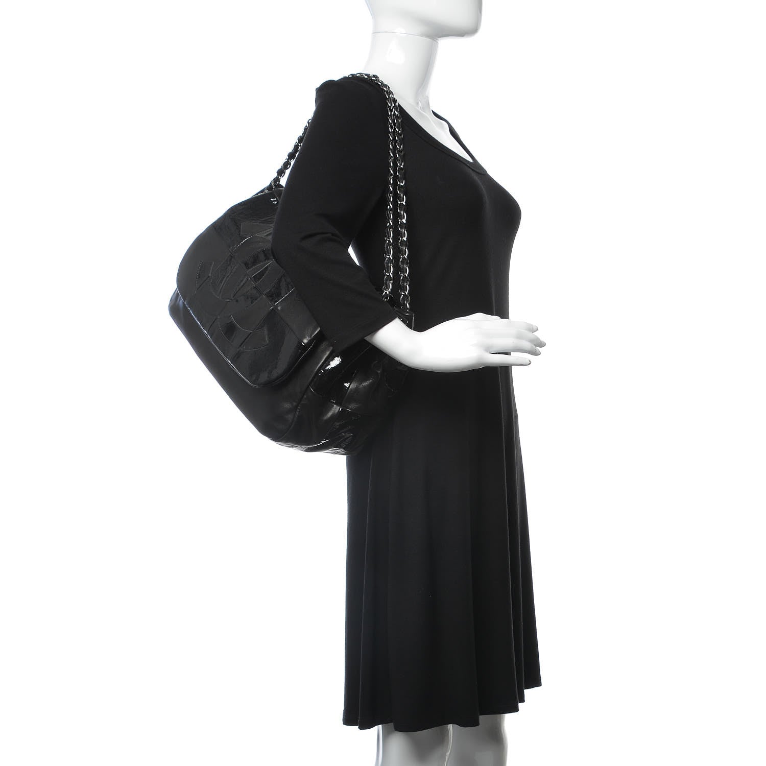 Chanel Lambskin Patent Calfskin Brooklyn Patchwork Flap Black 2 of 11