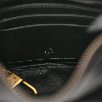 Gucci Velvet Matelasse Double G Studs Torchon GG Marmont Half Moon Hobo Black 6 of 9