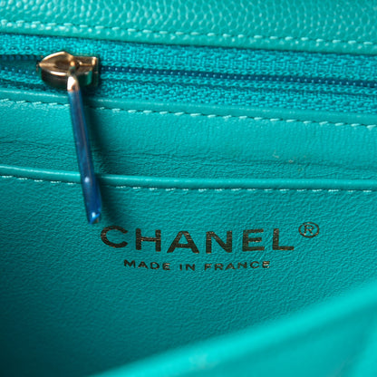 Chanel Caviar Quilted Mini Rectangular Flap Turquoise 6 of 8