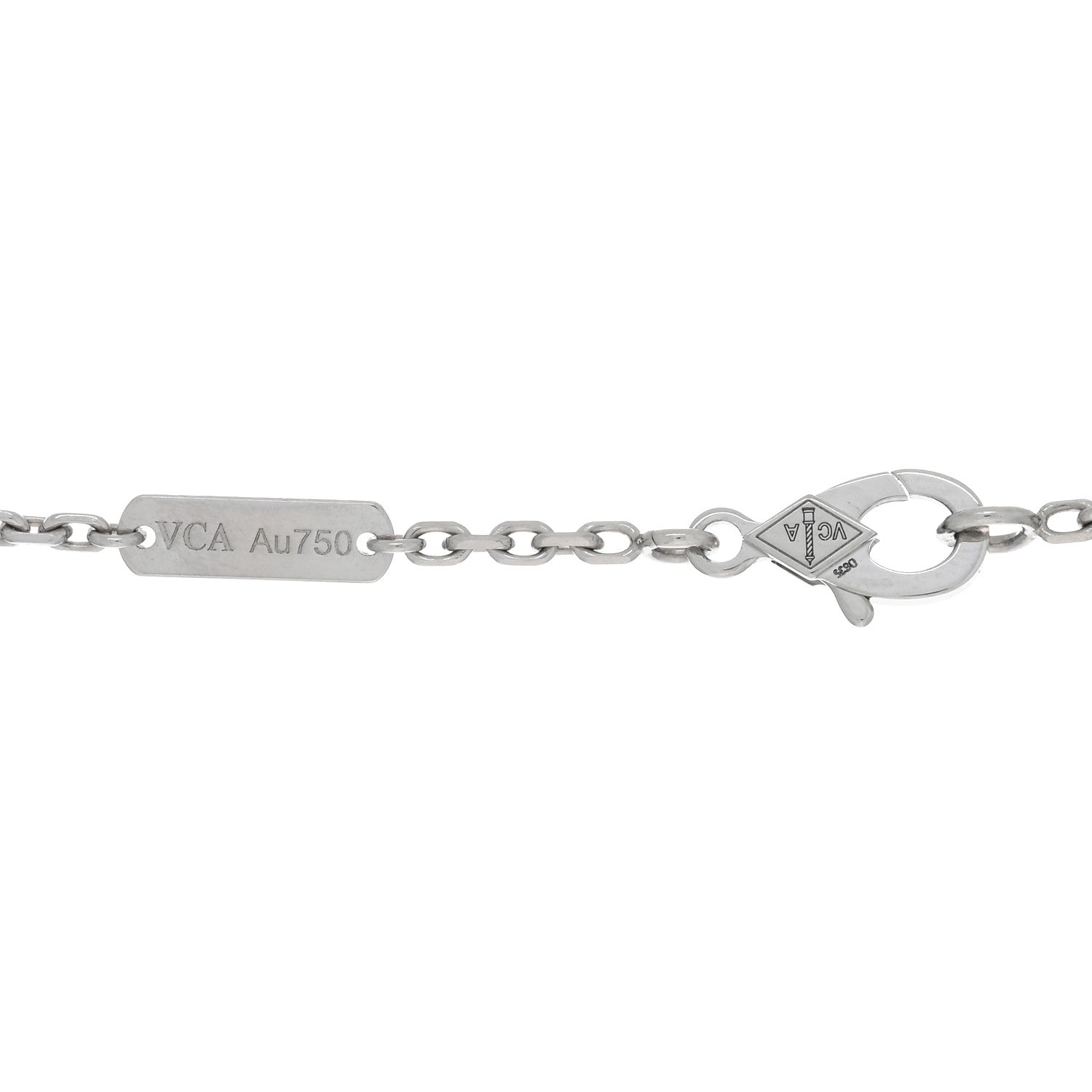 Van Cleef & Arpels 18K White Gold Mother of Pearl Magic Alhambra Pendant Necklace 5 of 5