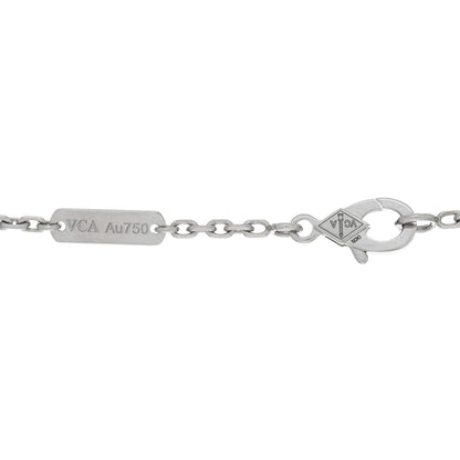 Van Cleef & Arpels 18K White Gold Mother of Pearl Magic Alhambra Pendant Necklace 5 of 5