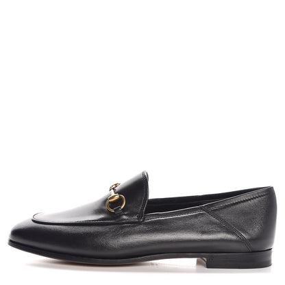 Gucci Lambskin Womens Brixton Horsebit Loafers 37 Black 1 of 7