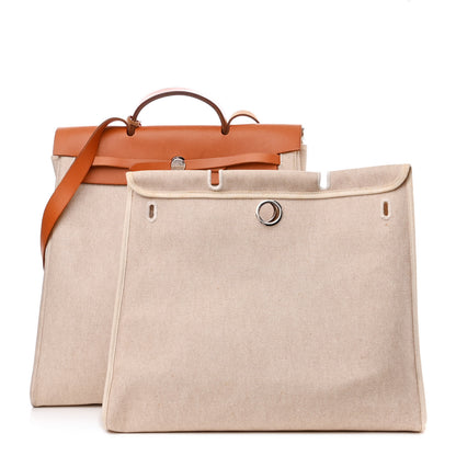 Hermes Toile Vache Calfskin Herbag 39 MM Natural 1 of 16
