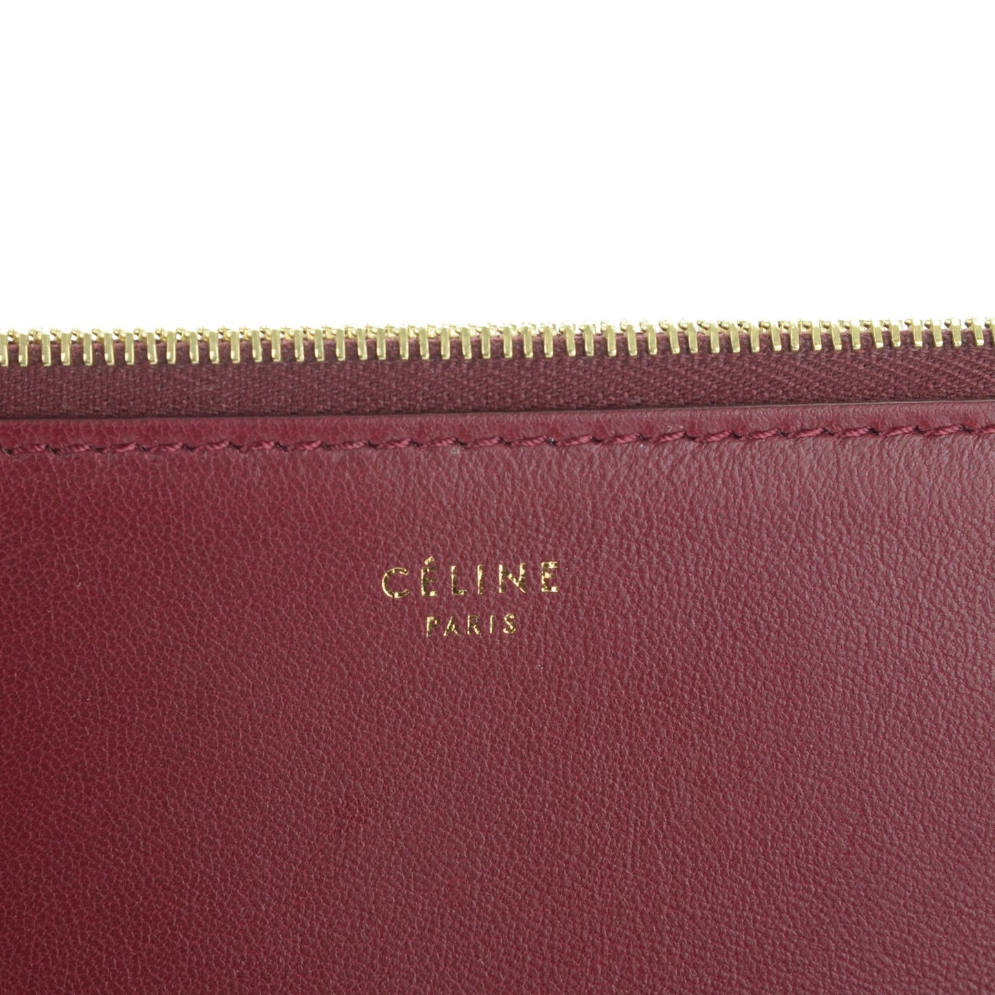 Lambskin Bi-Color Solo Clutch Pouch Light Burgundy Navy
