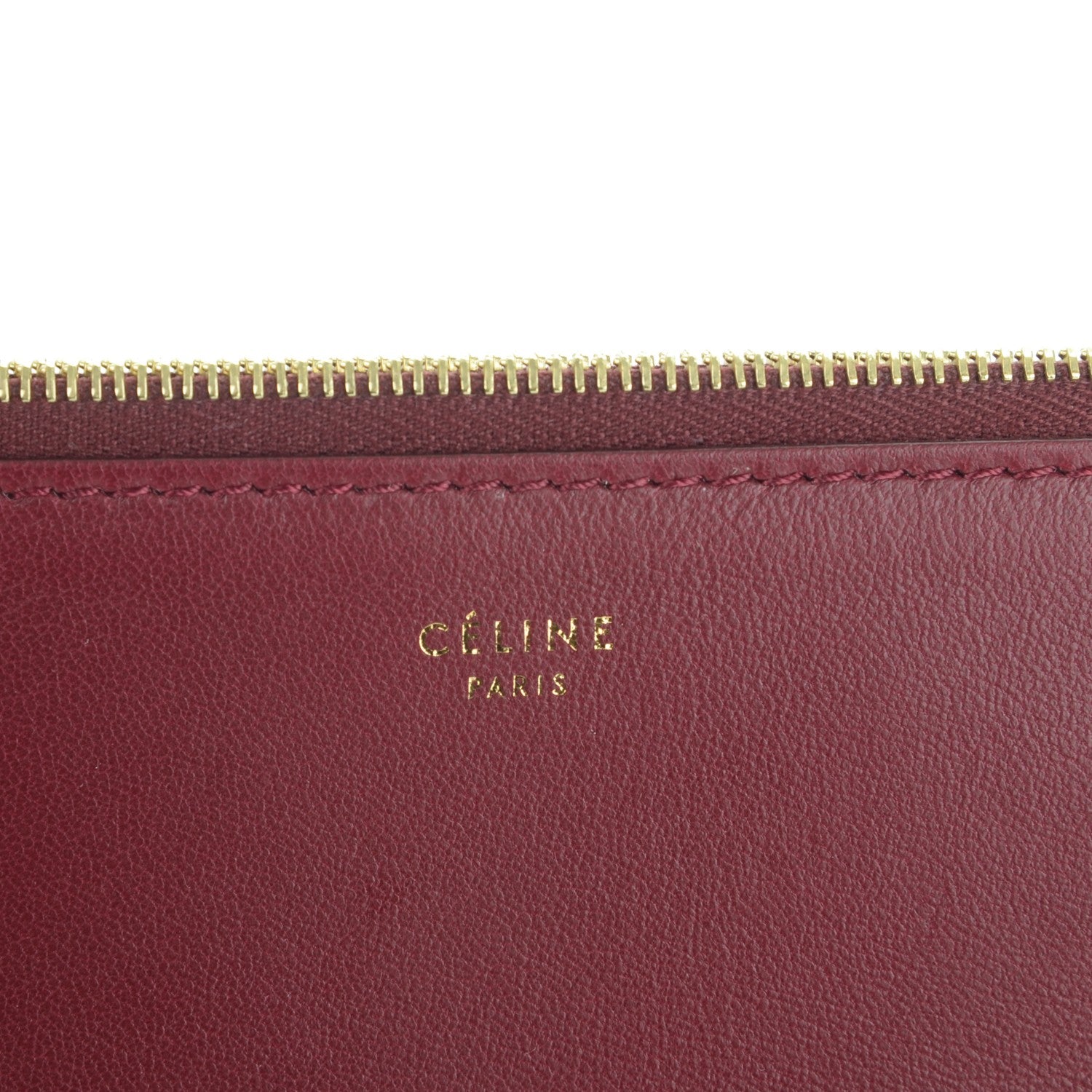 Celine Lambskin Bi-Color Solo Clutch Pouch Light Burgundy Navy 6 of 8