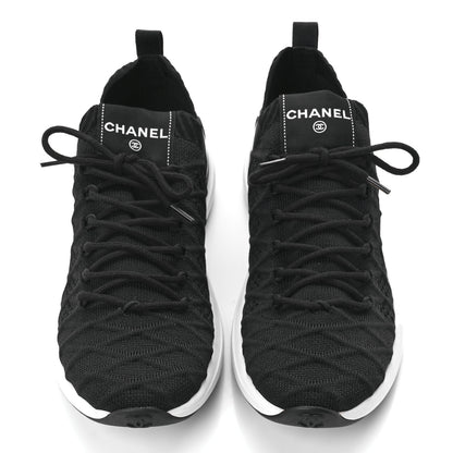 Chanel Fabric Logo Sneakers 39 Black 5 of 10