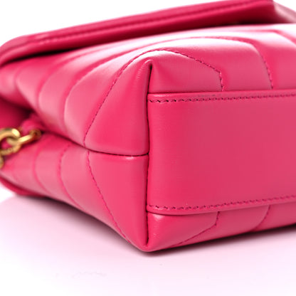 Saint Laurent Calfskin Y Quilted Monogram Toy Loulou Crossbody Bag Freesia 9 of 10