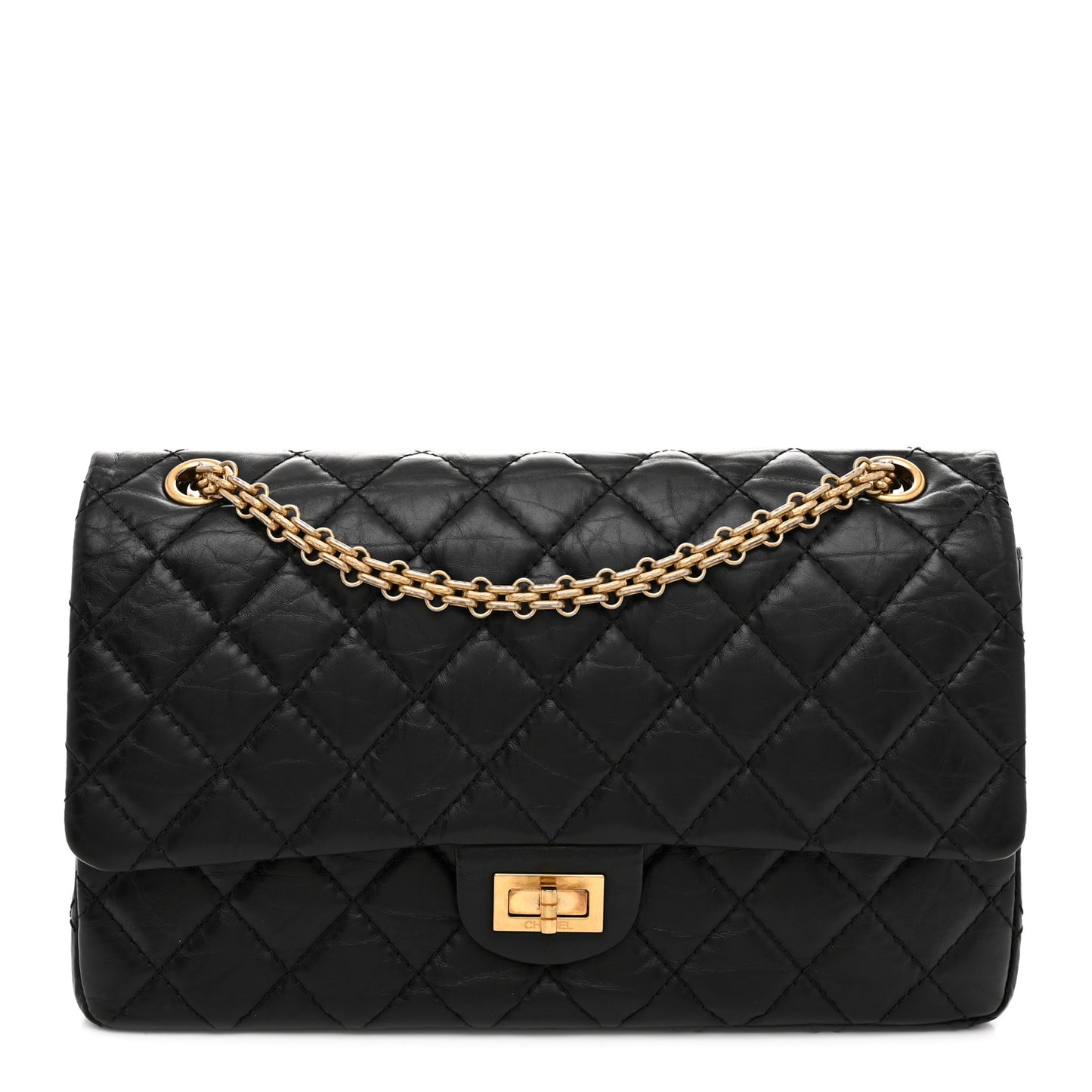 Aged Calfskin Quilted 2.55 Reissue 226 Flap Black