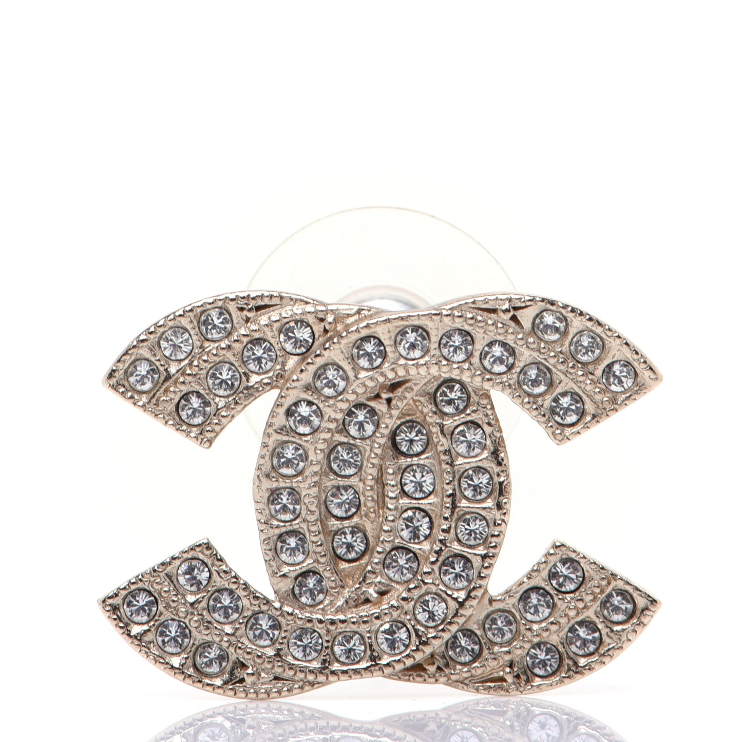Crystal Double CC Earrings Light Gold