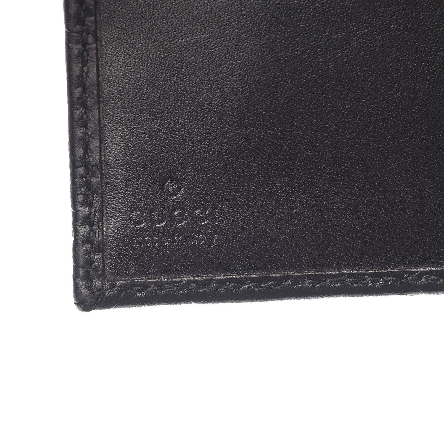 Gucci Guccissima Metal Bar French Flap Wallet Black 6 of 7