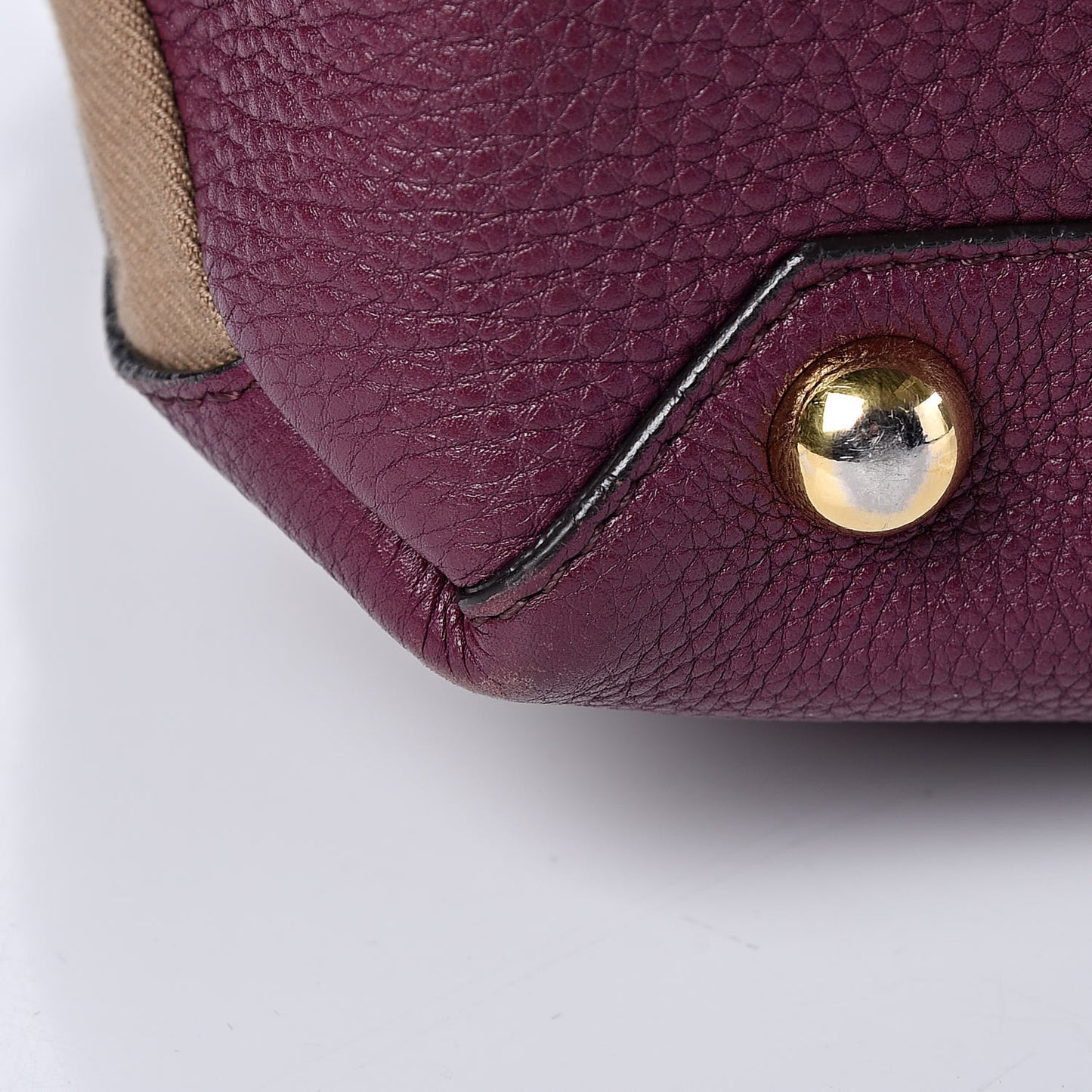 Grainy Calfskin House Check Medium Banner Tote Elderberry