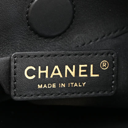Chanel Calfskin Quilted Fringe Small Shopping Bag Black 6 of 10