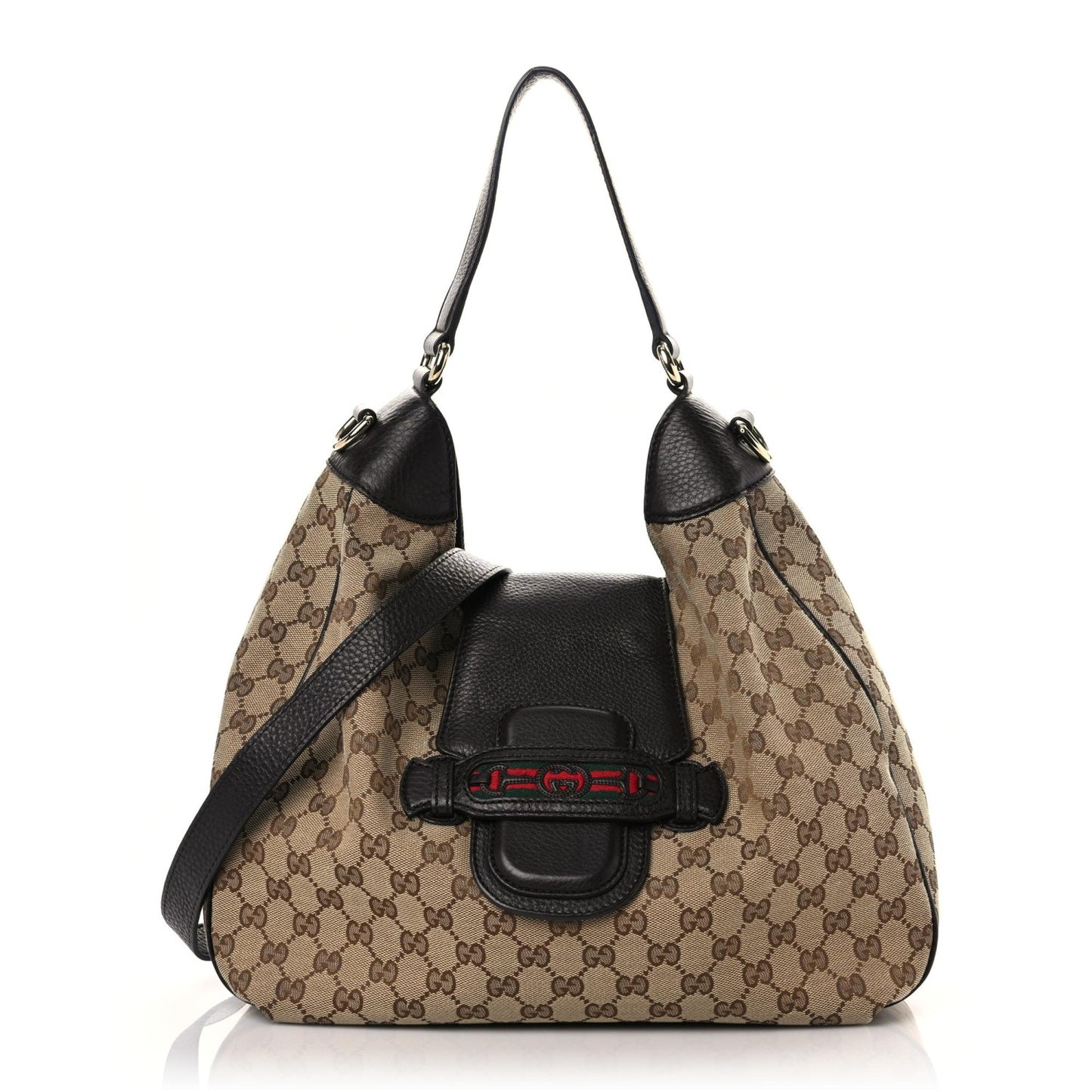 Monogram Web Medium Dressage Hobo Dark Brown