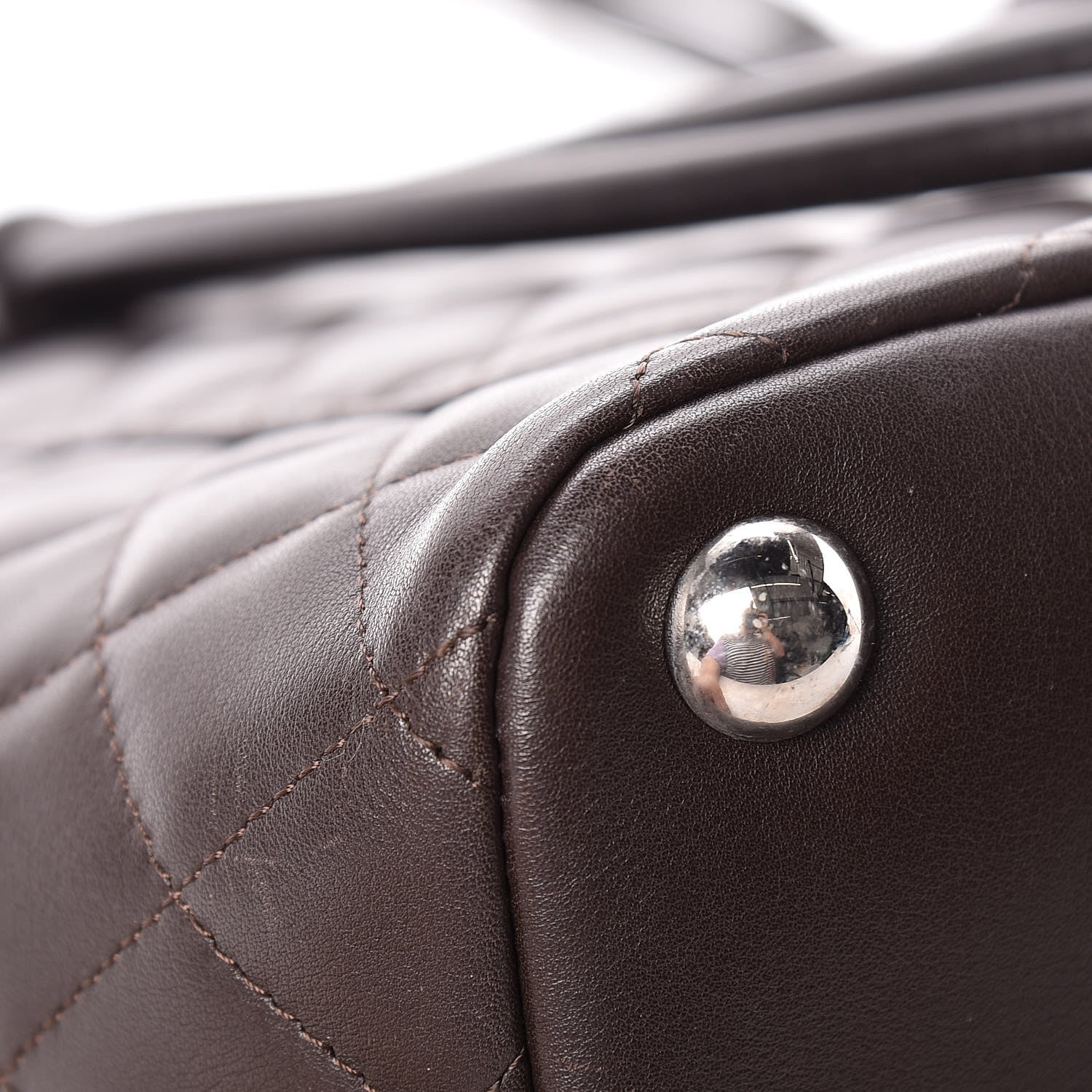 Chanel Calfskin Quilted Large Cambon Tote Brown 12 of 24