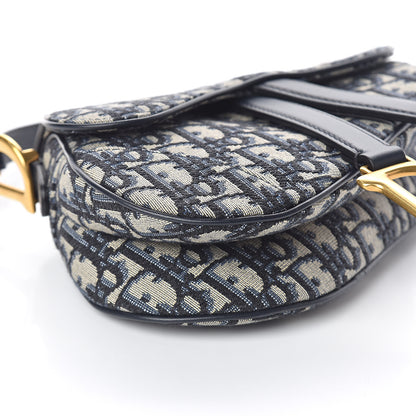 Christian Dior Oblique Mini Saddle Bag Blue 7 of 8