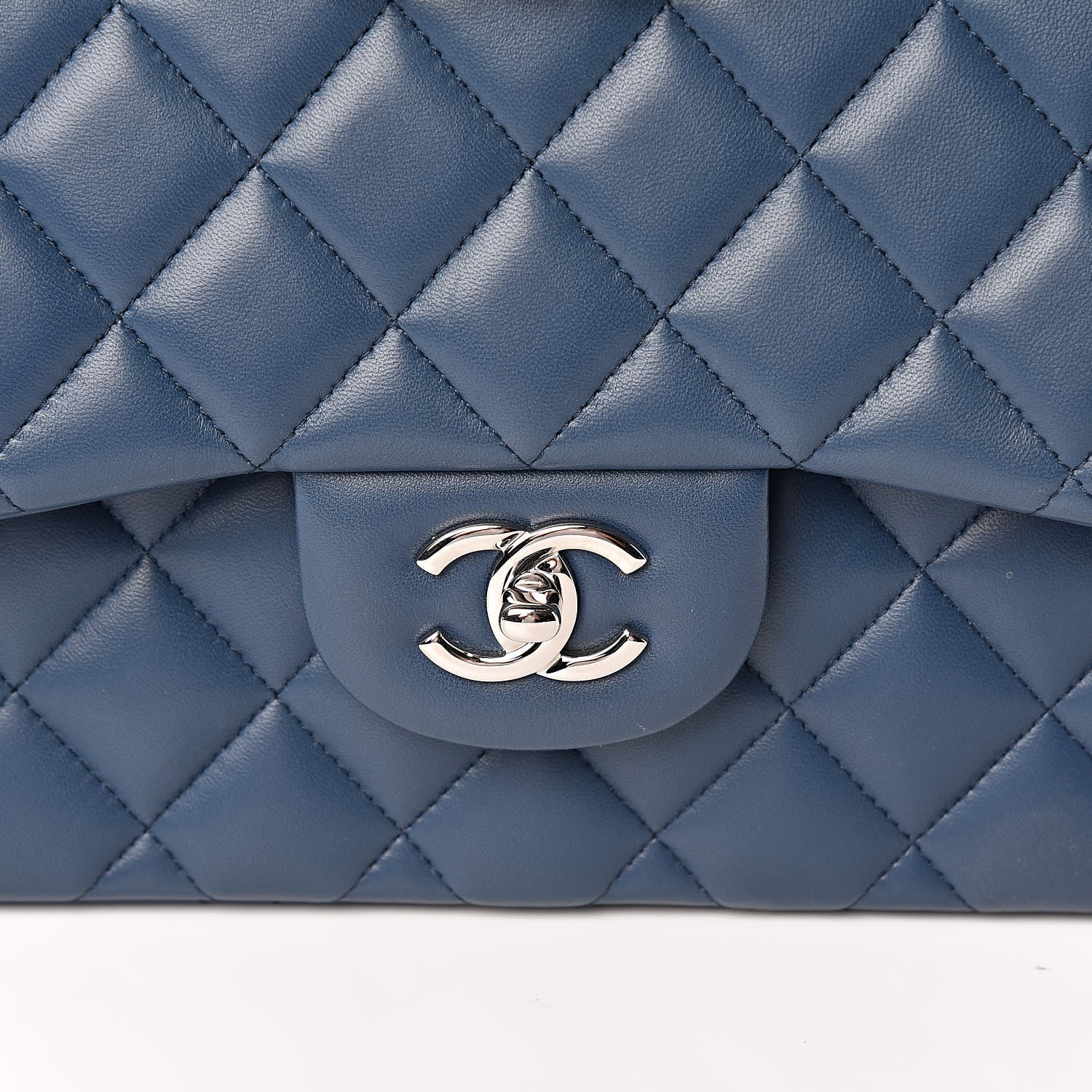 Chanel Lambskin Quilted Jumbo Double Flap Light Blue 10 of 12