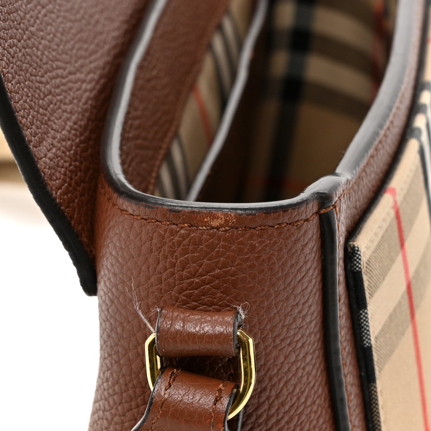 Calfskin Vintage Check Note Crossbody Bag Tan