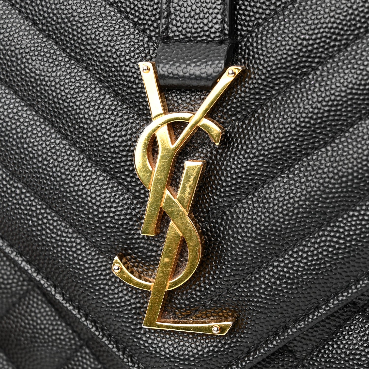 Saint Laurent Grain De Poudre Textured Mixed Matelasse Triquilt Medium Monogram Satchel Black 15 of 19