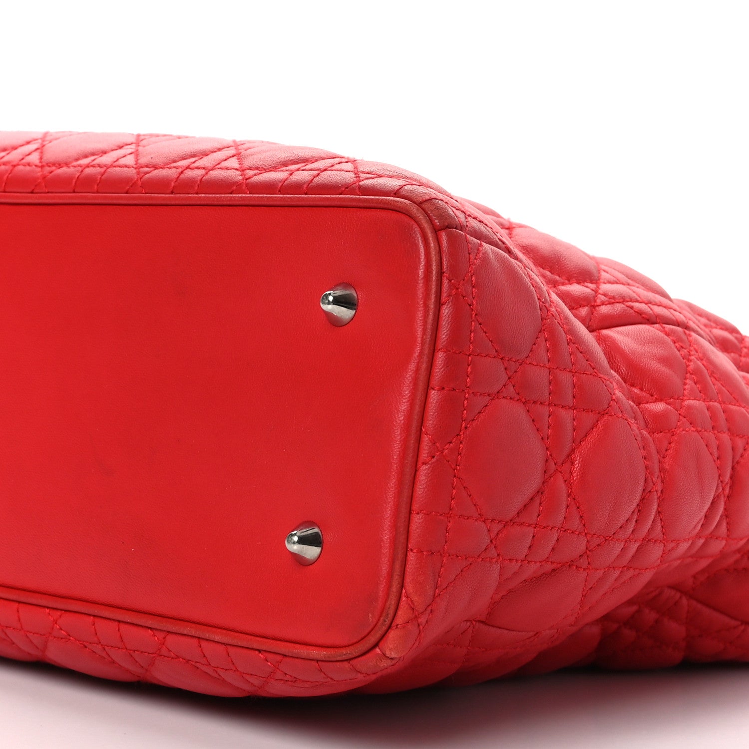 Christian Dior Lambskin Cannage XL Lady Dior Red 9 of 10