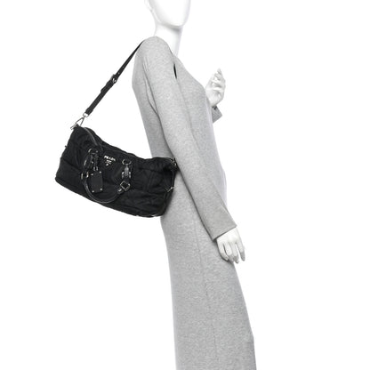 Prada Crispy Nylon Bauletto Black 2 of 9