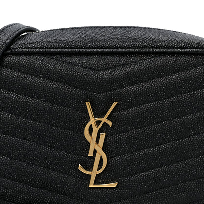 Saint Laurent Grain De Poudre Matelasse Monogram Mini Lou Camera Bag Black 7 of 10