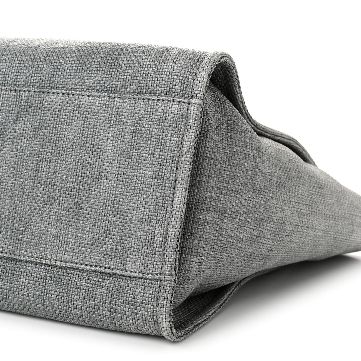Woven Straw Raffia Large Deauville Tote Grey