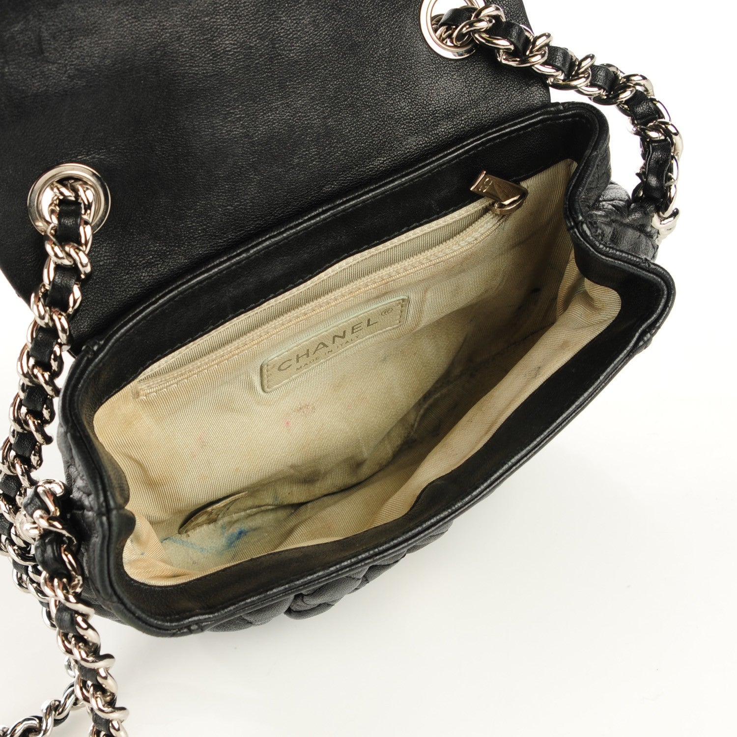 Chanel Washed Lambskin Mini Chain Around Messenger Black 7 of 7