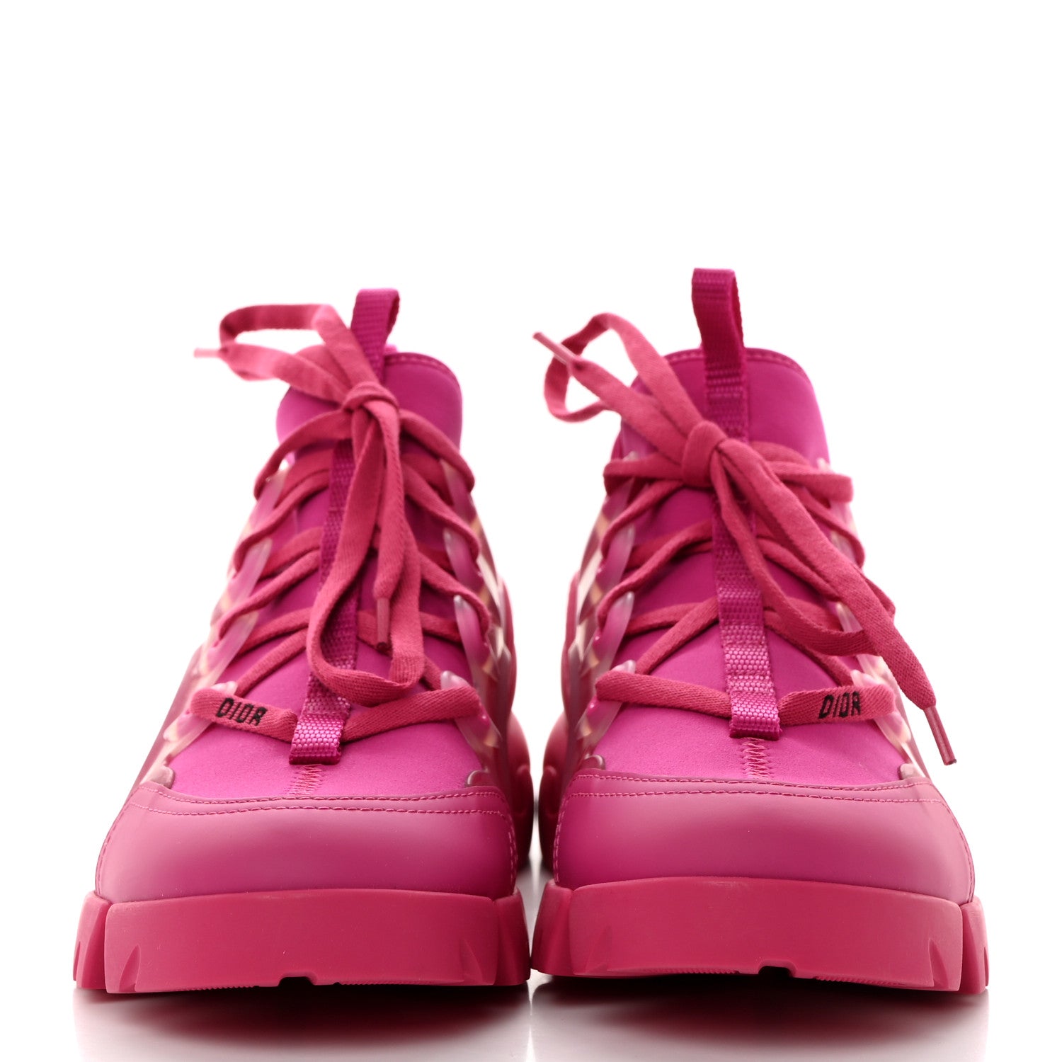 Christian Dior Neoprene Rubber Womens D-Connect Sneakers 37.5 Fuchsia 2 of 9