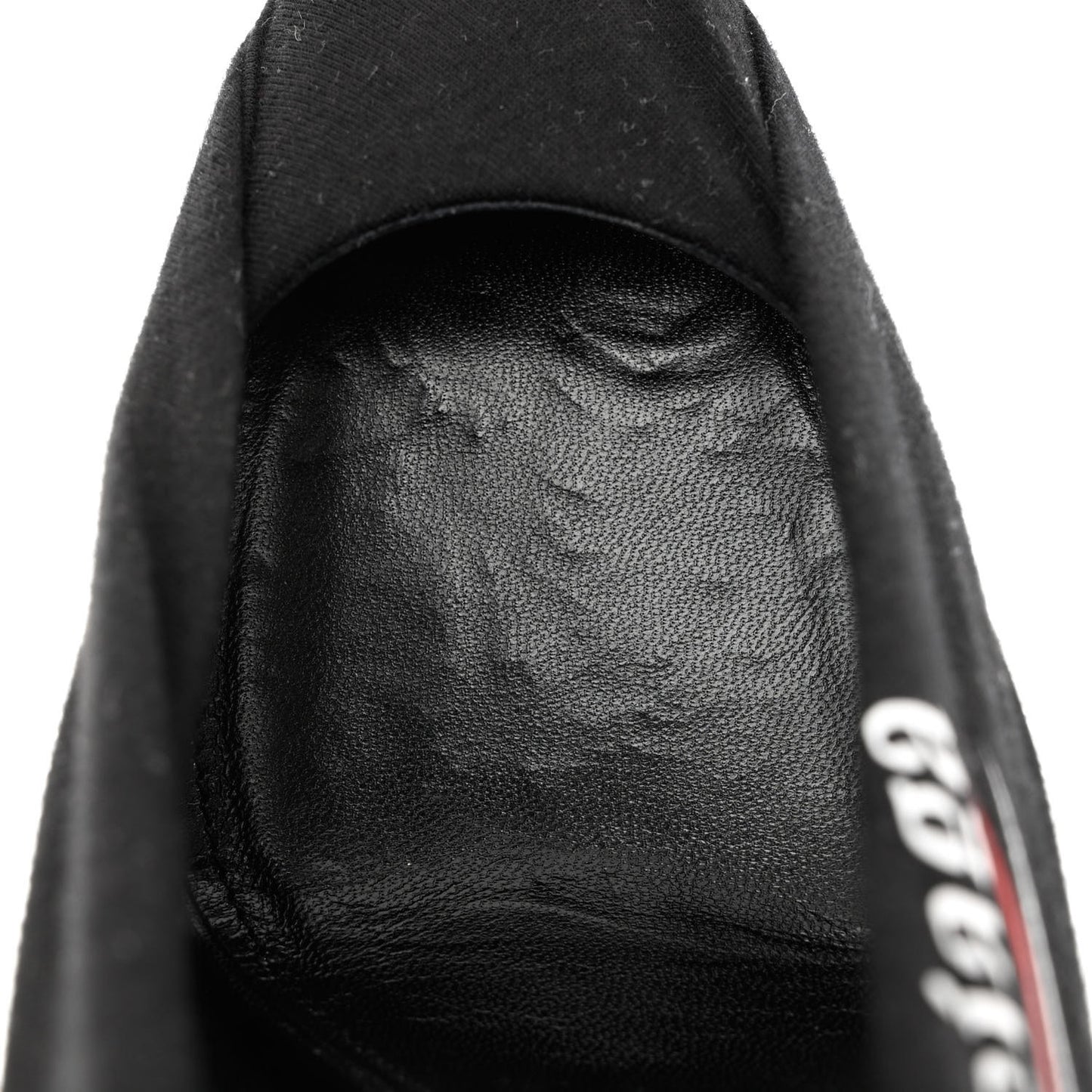Jersey Crepe Political Campaign Logo Knife 115 Pointed Pumps 38 Black White Rouge